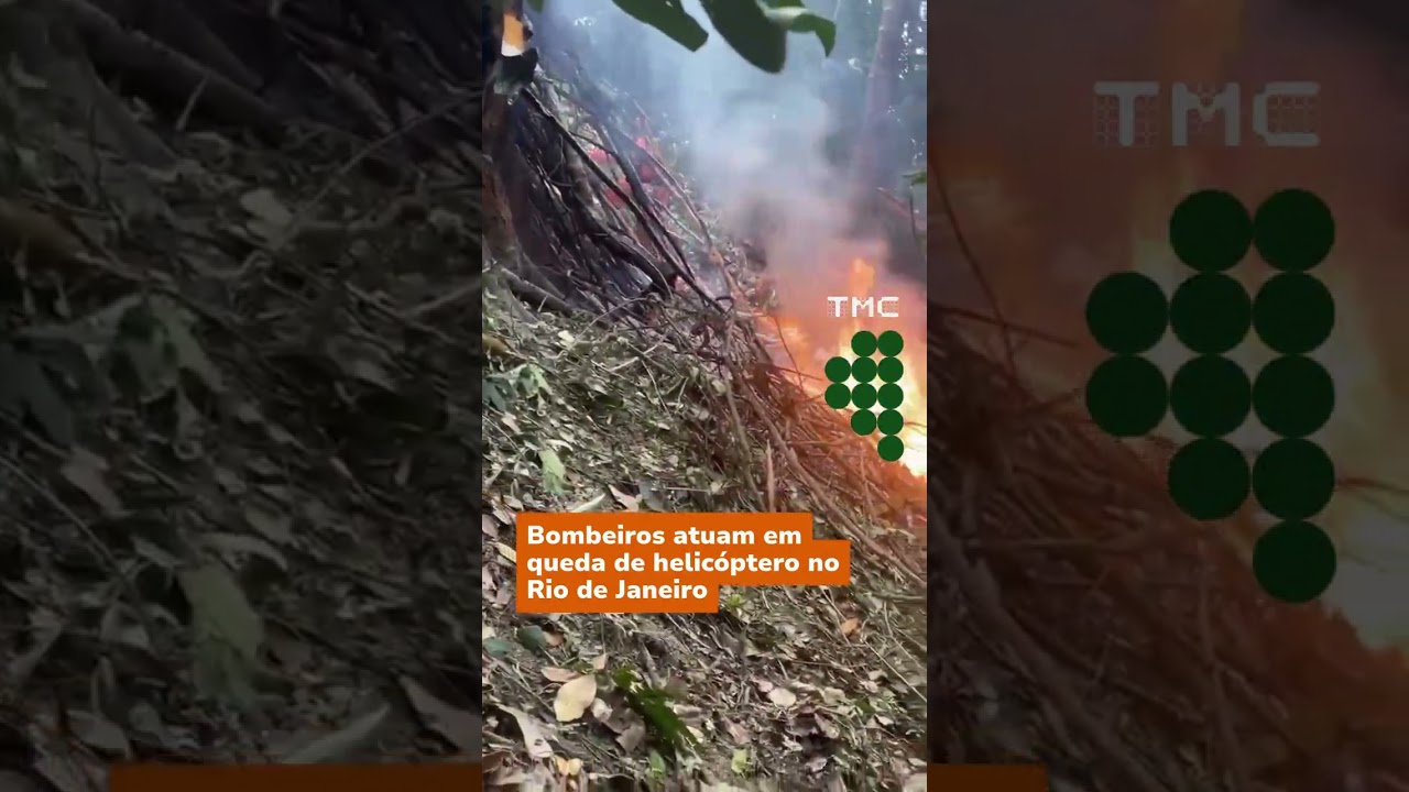 Bombeiros atuam em queda de helic&oacute;ptero no Rio de Janeiro #Shorts