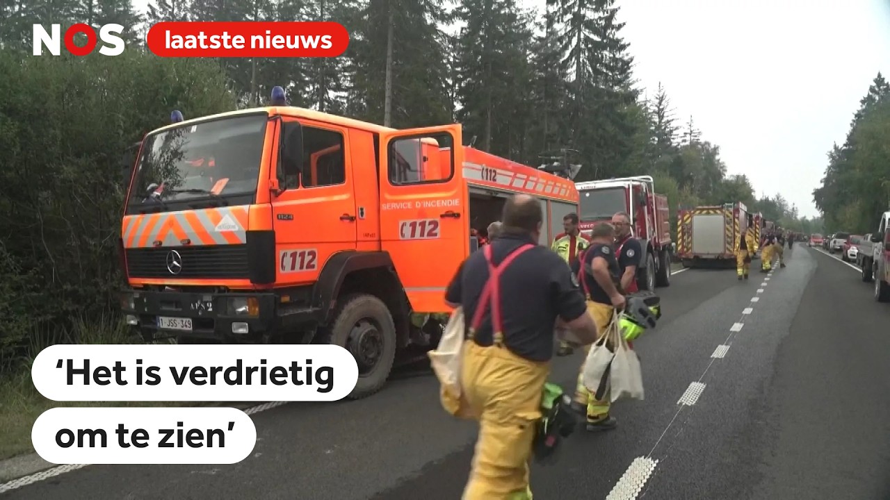 Brand Belgi&euml; nog niet onder controle, blussen verloopt moeizaam