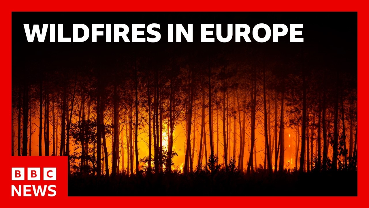 Fires rage in France and Spain as heatwave returns | BBC News