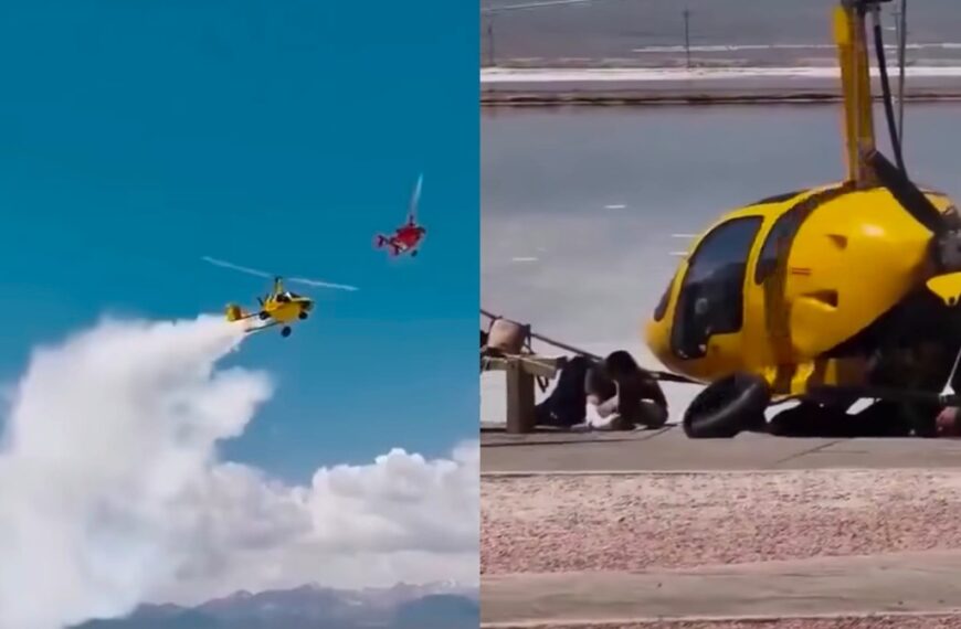 Schokkende crash vastgelegd: gyrocopter verliest controle en stort neer tussen publiek