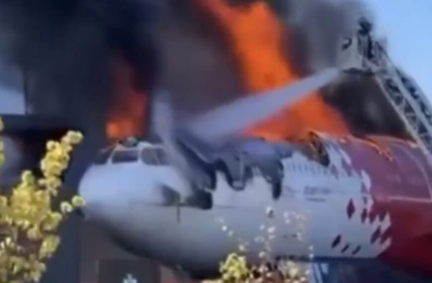 Paniek bij luchtvaartcentrum: enorme Airbus vliegt plotseling in brand