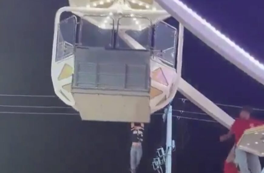 Nachtmerrie op de kermis: kind hangt metershoog aan reuzenrad